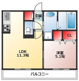 エウレカ国府【1階】の間取り