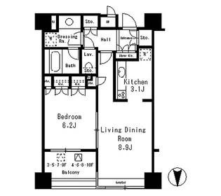 東京都港区南麻布1【マンション】の間取り