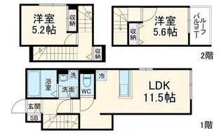 リッチグレイス【1階】の間取り