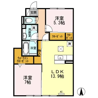 ラフィード【1階】の間取り