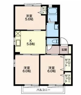 ヒルズガーデン汐見台D【2階】の間取り