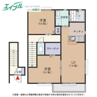 サンガーデン上川 D棟【2階】の間取り