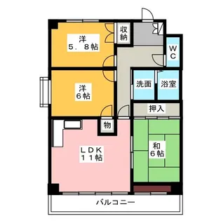 エヴァグリーン【4階】の間取り