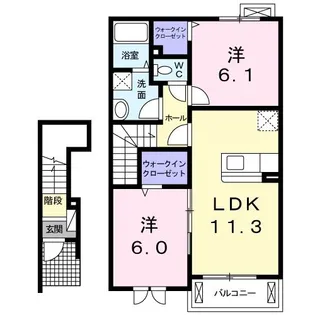 クロシェットI【2階】の間取り
