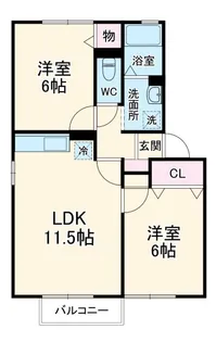 プリムヴェール弐番館【2階】の間取り