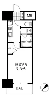 クリエイトビュー三宮磯上公園【15階】の間取り