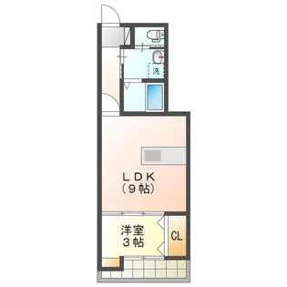 オランジュベール岸岡【1階】の間取り