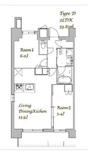 2LDKの間取り画像