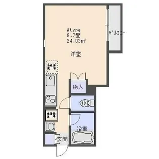 1Rの間取り画像