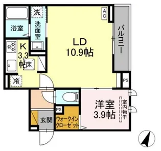 D-カヴェリ本千葉【1階】の間取り