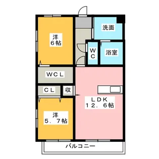 ウエストコート六軒【4階】の間取り