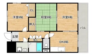 大阪府大阪市天王寺区上汐5【マンション】の間取り