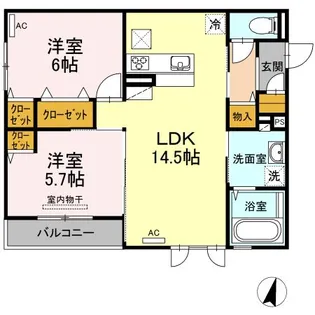 ライフステージ B棟【1階】の間取り