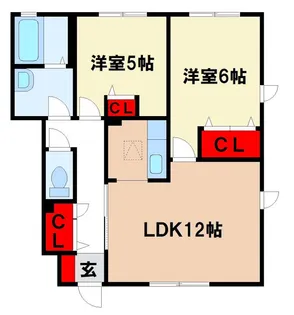 シャルマン佐野【1階】の間取り