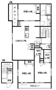 神奈川県横浜市西区東久保町【一戸建】の間取り