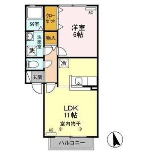 フラワーレジデンス フローラル E【1階】の間取り