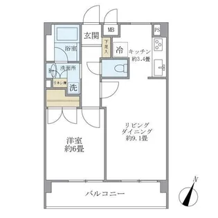 コスモリード西馬込レジデンス【6階】の間取り