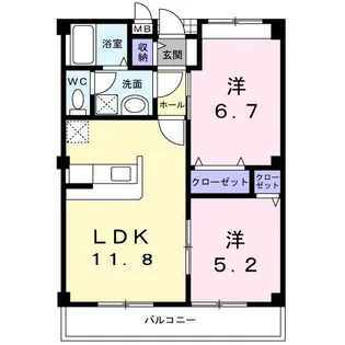 新潟県三条市東裏館3【アパート】の間取り