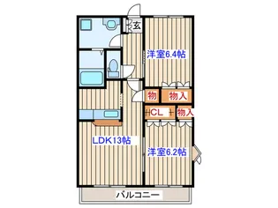 フォンテ-ヌ市名坂【2階】の間取り