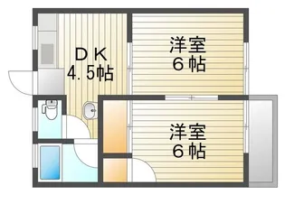 浮田コーポ【2階】の間取り