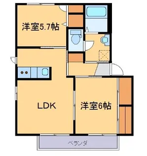 アンシャーリーB【1階】の間取り
