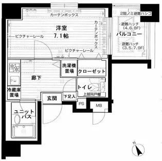 メインステージ四ツ谷【6階】の間取り