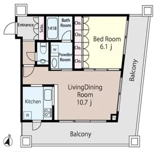 EPONOQU市ヶ谷【8階】の間取り