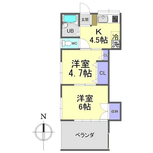 サンライト花小金井【1階】の間取り