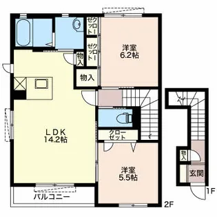 スキヤハイツVIII【2階】の間取り
