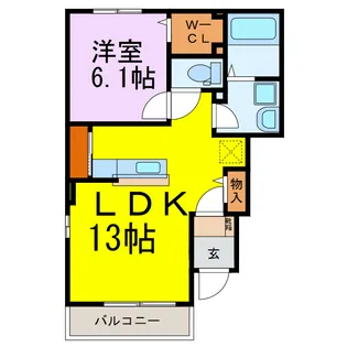 グランビュー・デ・クロシェット【1階】の間取り