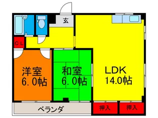 イ-ストハイツ【2階】の間取り