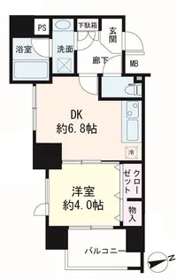 日神デュオステージ浅草松が谷【8階】の間取り