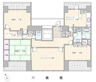 藤和シティホームズ六義園【9階】の間取り