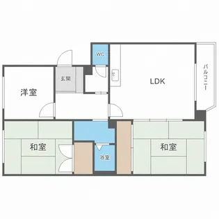 八幸ハイツ山の手【2階】の間取り