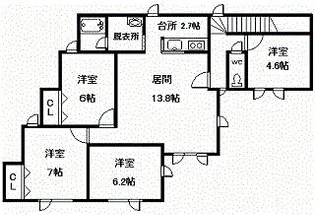 フォセット【2階】の間取り