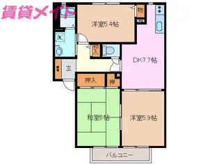 セントラルアイラ B棟【2階】の間取り