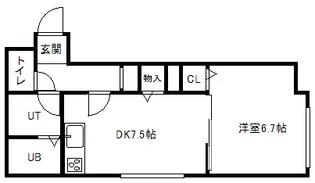 アビタ川沿【1階】の間取り