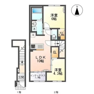 M’s Luna I(エムズ ルナI)【2階】の間取り