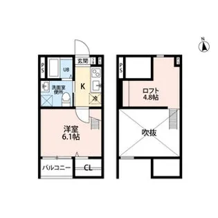 プレジール黄金【1階】の間取り