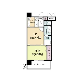 レジディア天神【5階】の間取り