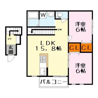 モンレーヴ平津【2階】の間取り