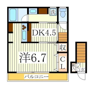 ドミール西初石B棟【2階】の間取り