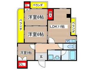 スペ-ス北屋敷【3階】の間取り
