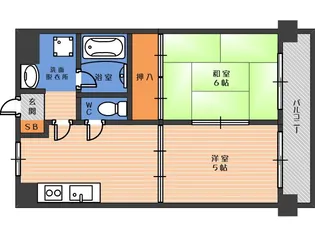 ロイヤルハイツ南栄【5階】の間取り