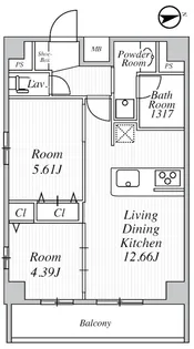 WING TERRACE 大鳥居【5階】の間取り