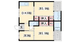 ビレッジハウス野村2号棟【1階】の間取り