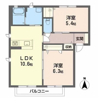 ブランシェ桜 B棟【2階】の間取り
