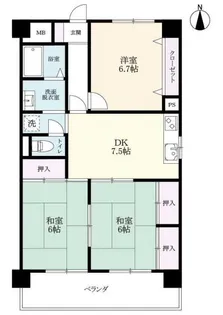 サンパール神野【2階】の間取り
