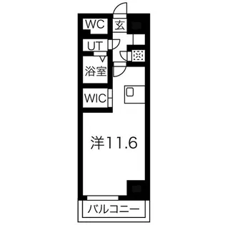 エグゼ難波東【15階】の間取り