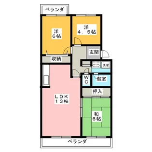 ヴィブレ若宮東【4階】の間取り